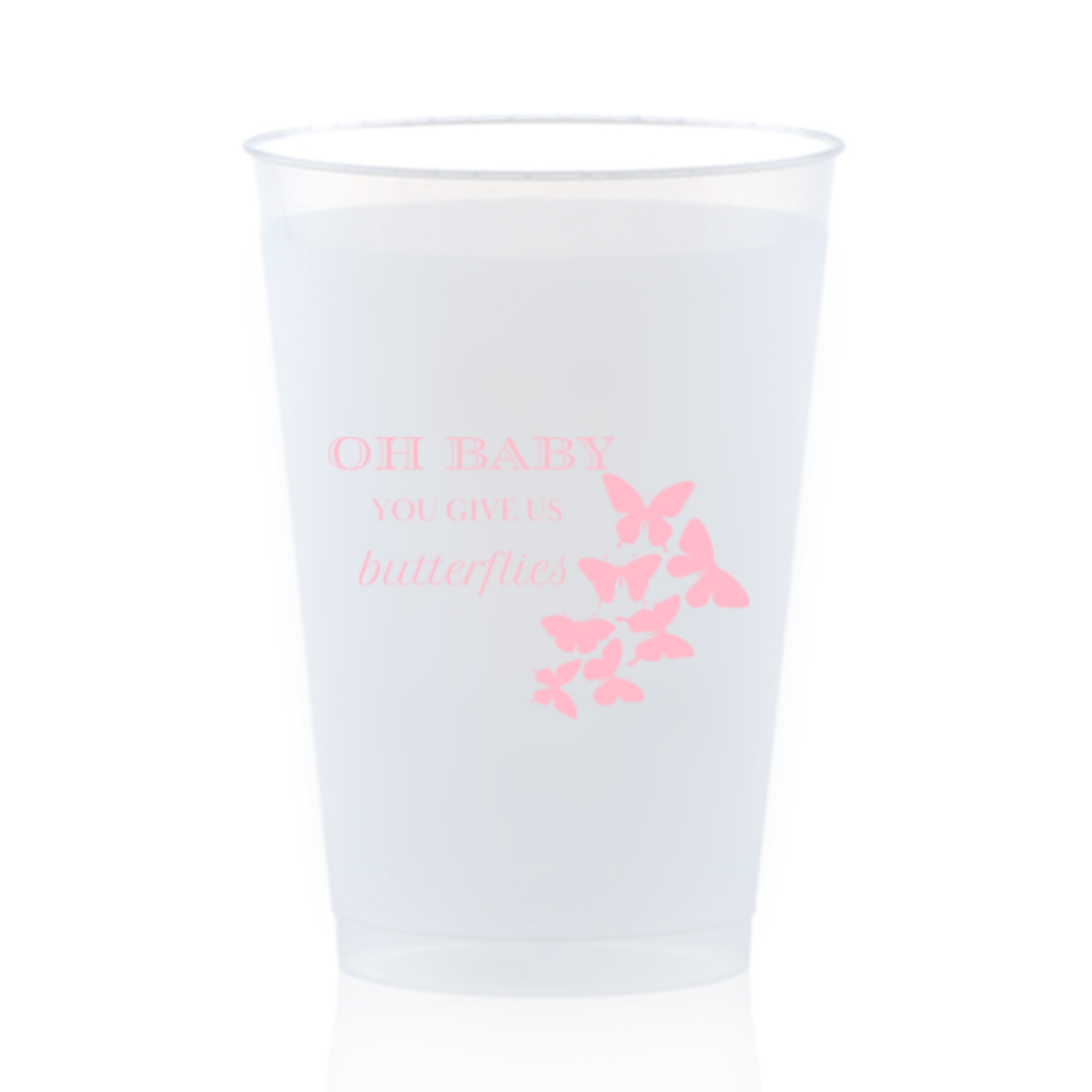 Oh Baby You Give Us Butterflies, 12oz Frosted Cup