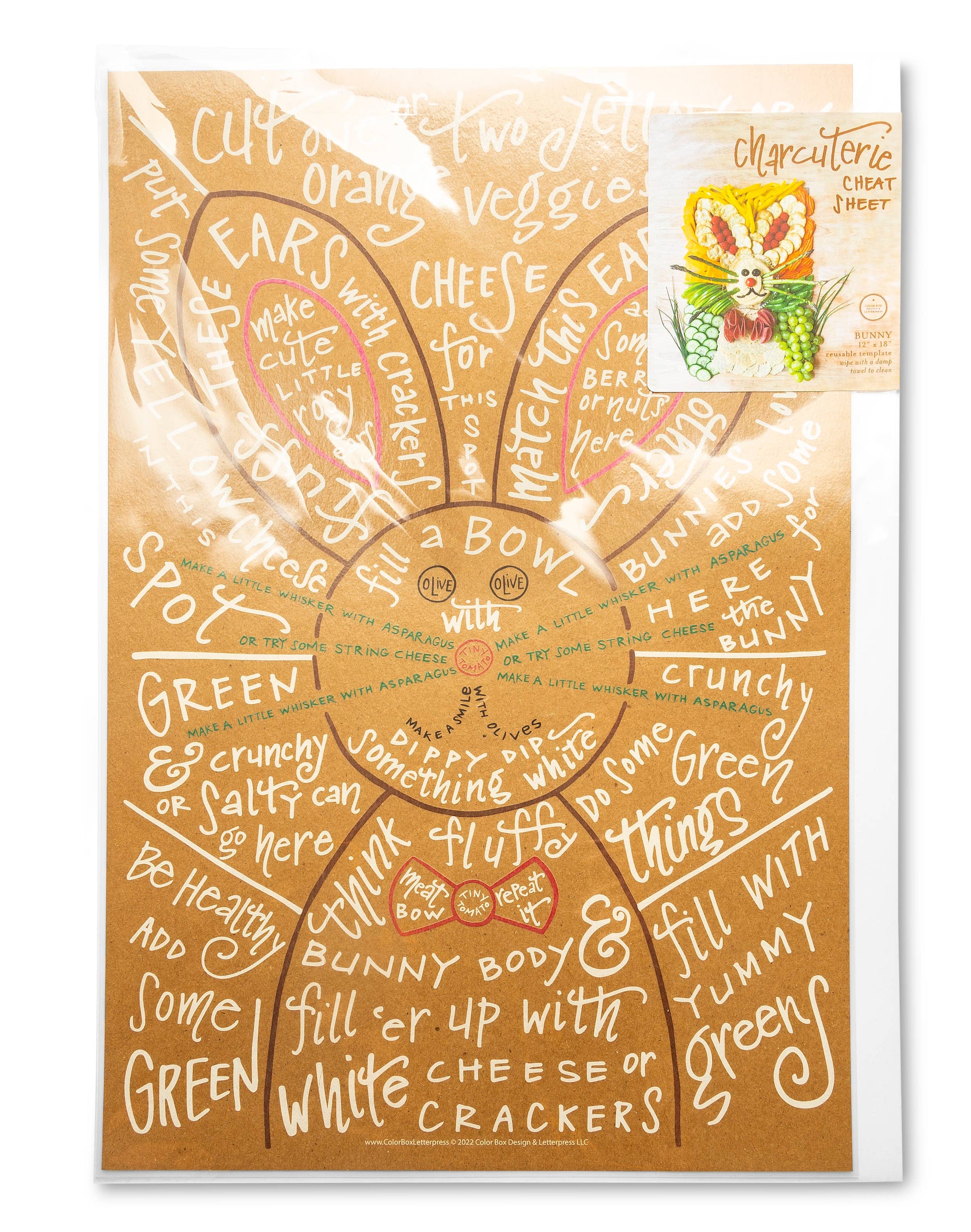 Charcuterie Cheat Sheet with Bunny Design