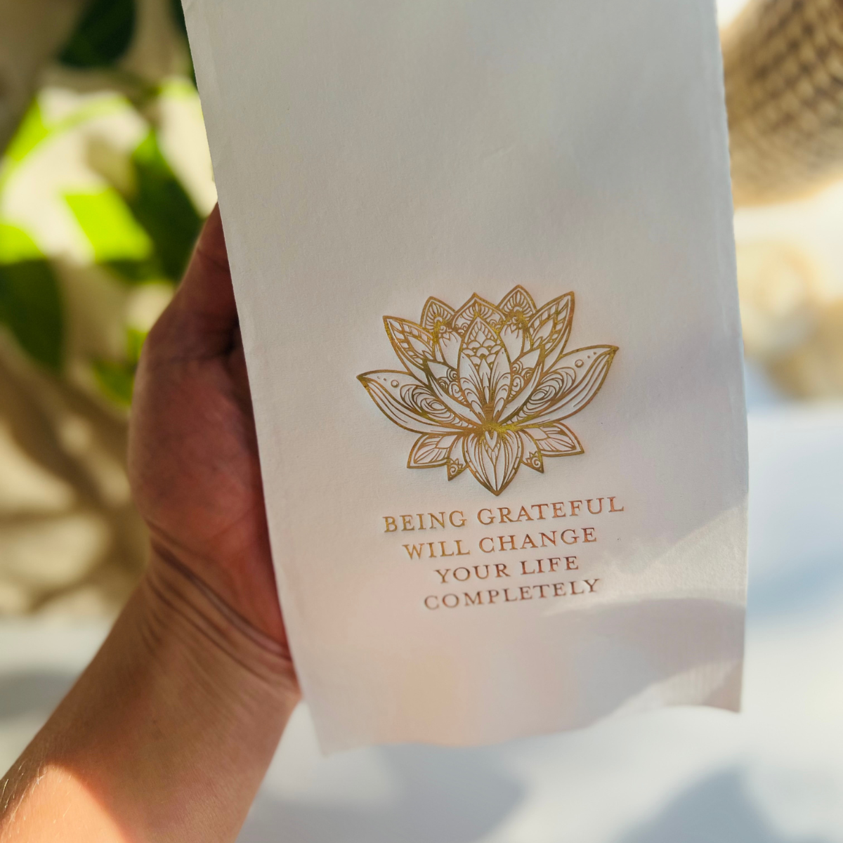 Being Grateful Holographic Gold Foil Paper Guest Towels, Pack of 20 | Thanksgiving Guest Towels