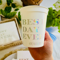 Best Day Ever Customizable Stadium Wedding Cups | Best Day Ever Décor