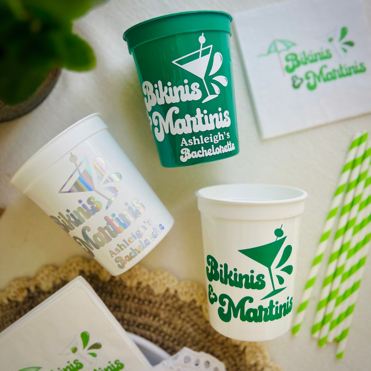 Bikinis and Martinis Customizable Party Cups