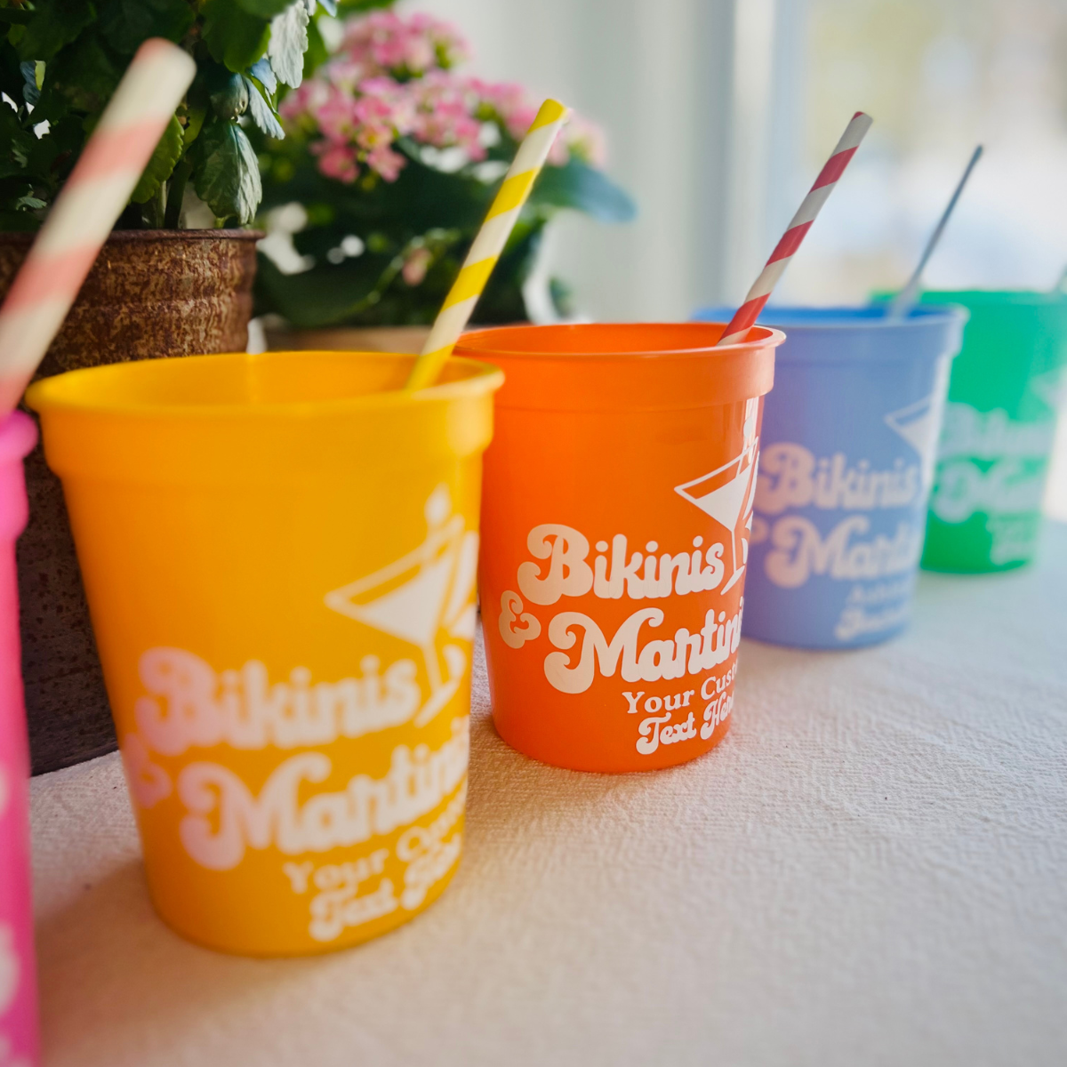 Bikinis and Martinis Customizable Party Cups