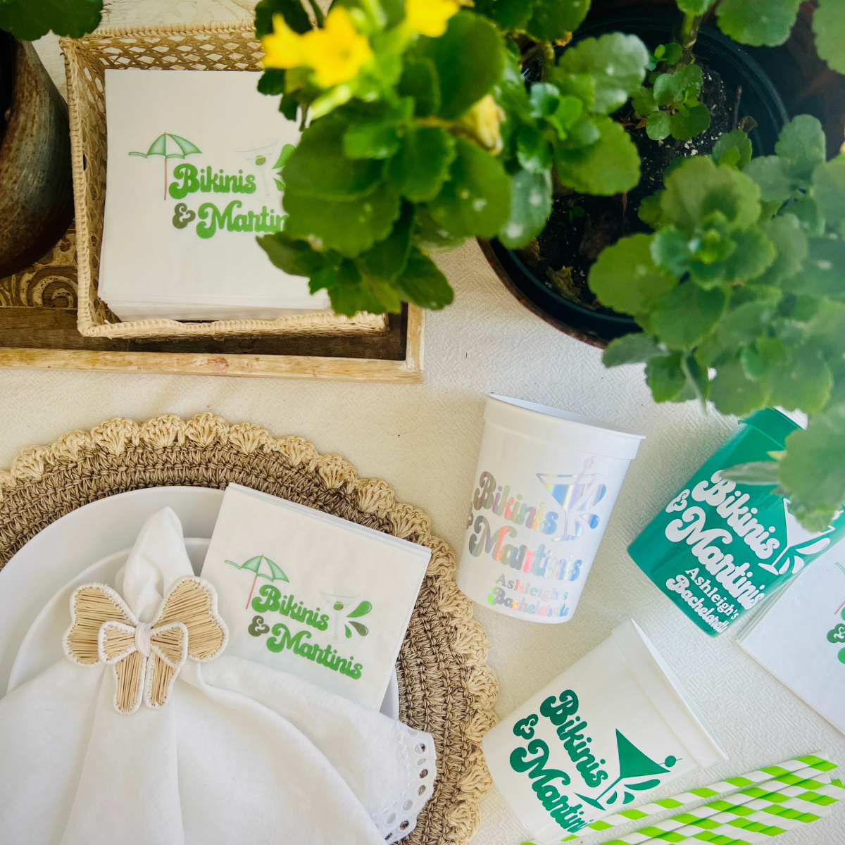 Bikinis and Martinis Customizable Party Cups