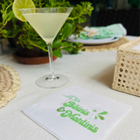 Bikinis And Martinis Retro Cocktail Paper Beverage Napkin