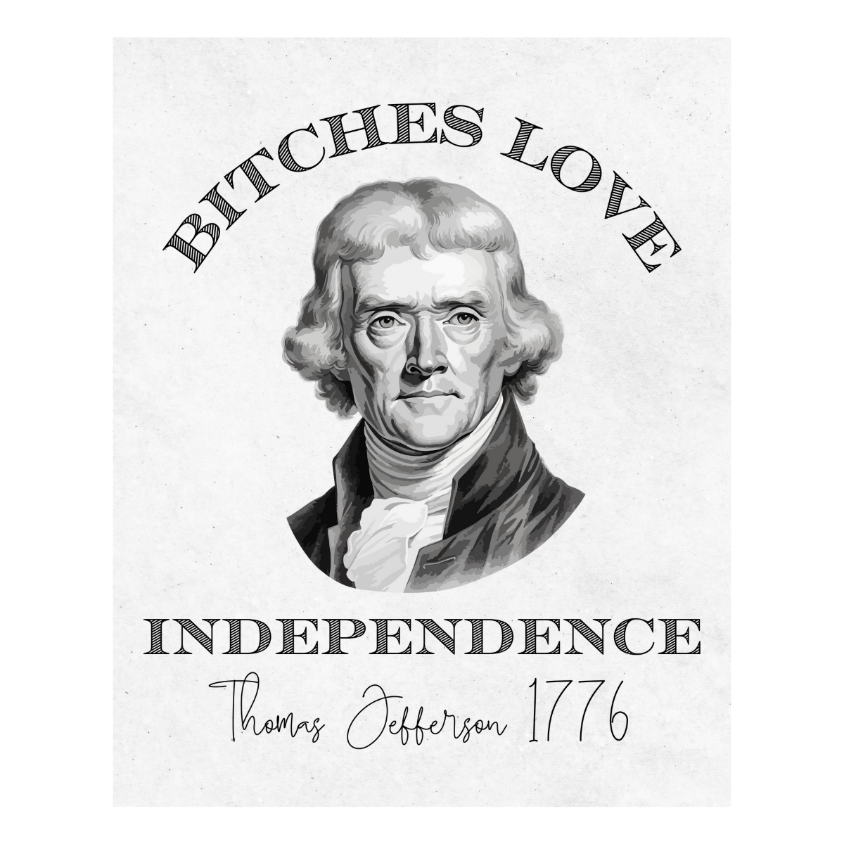 Bitches Love Independence 4th of July Wine Label | Independence Day Wine Label