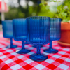 Mesa Stacking Acrylic Wine Goblet, Cobalt Blue