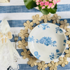 Handwoven Bow Napkin Ring with White Trim