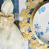Handwoven Bow Napkin Ring with White Trim - Pre-Order