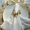 Handwoven Bow Napkin Ring with White Trim