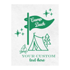 Sunshine Daisy Camp Bach Wine Label design template with camping elements and customizable text on a white background