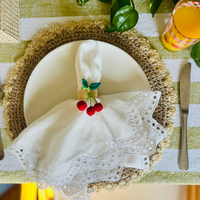 Handwoven Cherry Napkin Ring | Tying The Knot Cherry Theme