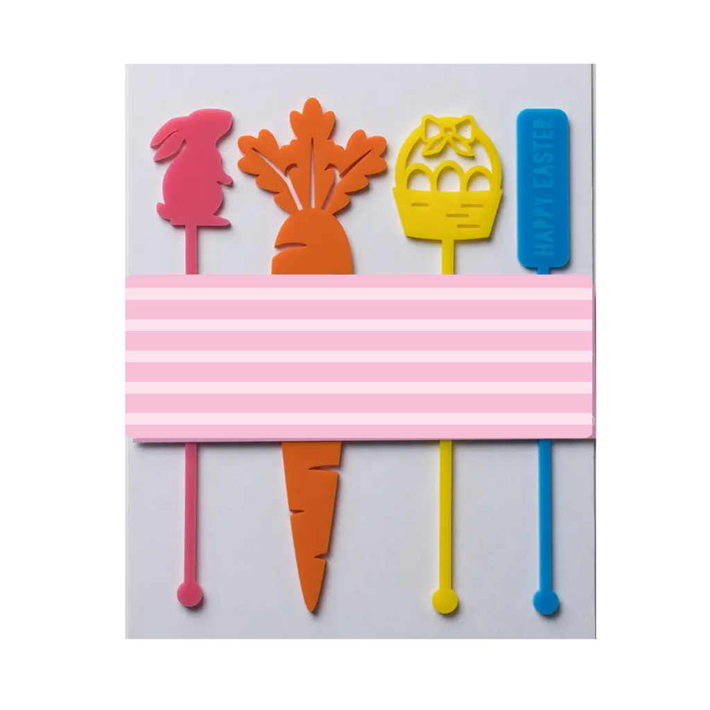 Happy Easter Acrylic Drink Stirrers, Set of 4