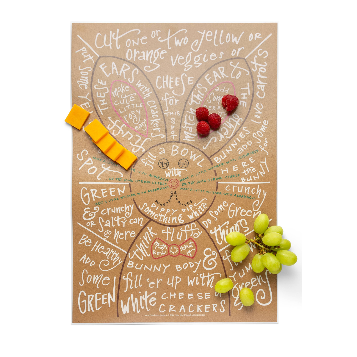 Charcuterie Cheat Sheet with Bunny Design
