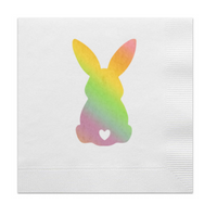 Easter Bunny Holographic Cocktail Paper Beverage Napkin