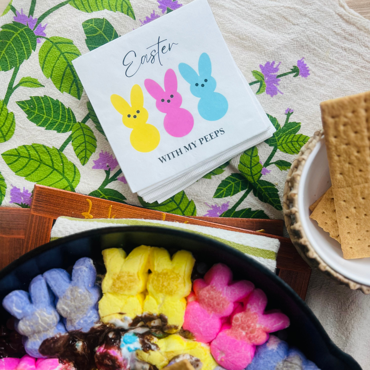 Easter With My Peeps Cocktail Paper Beverage Napkin