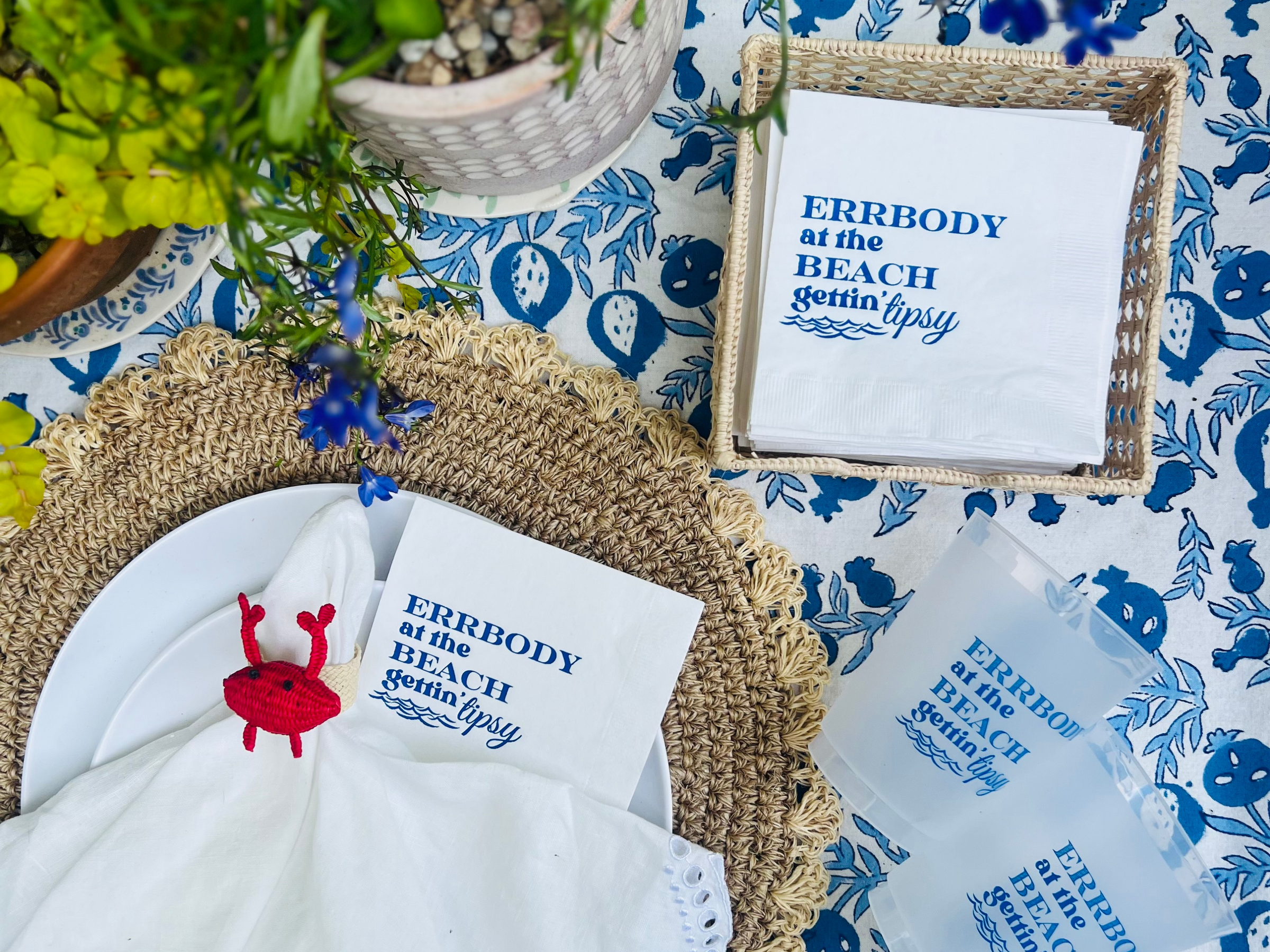 Errbody At The Beach Gettin' Tipsy Cocktail Paper Beverage Napkins