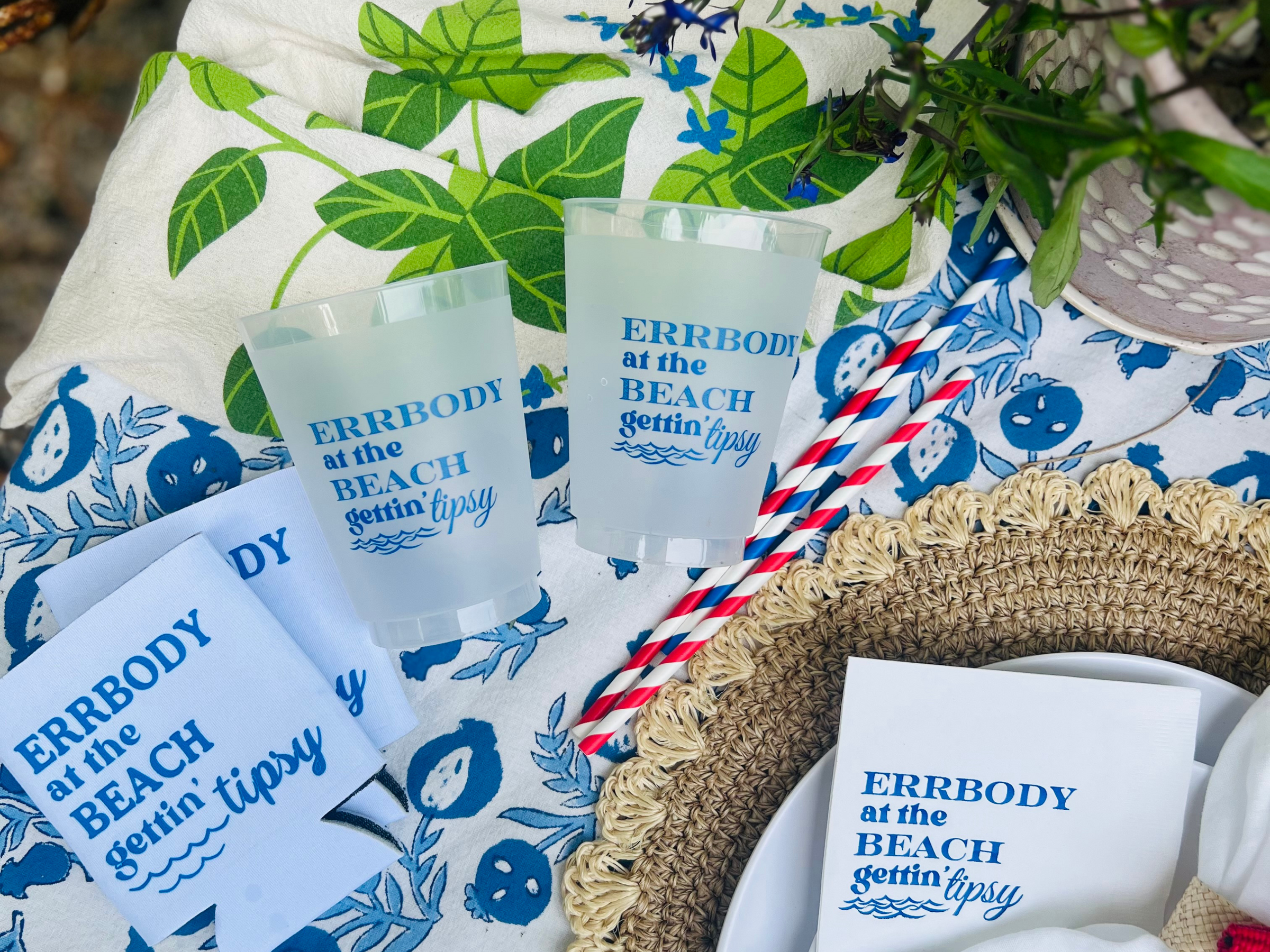 Errbody At The Beach Gettin' Tipsy Cocktail Paper Beverage Napkins