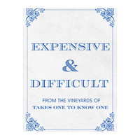 Expensive & Difficult Wine Label