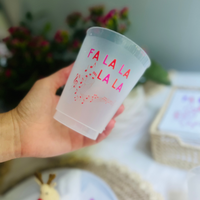 Fa La La 16oz Holiday Frost Flex Drinking Cups | Christmas Cups