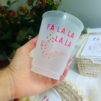 Fa La La 16oz Holiday Frost Flex Drinking Cups | Christmas Cups