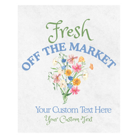 Fresh Off The Market Wine Label, Flower Bouquet Theme | She's Fresh Off The Market Bridal Shower