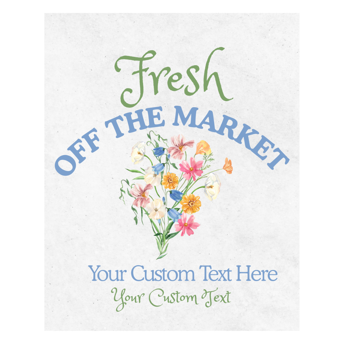 Fresh Off The Market Wine Label, Flower Bouquet Theme | She's Fresh Off The Market Bridal Shower