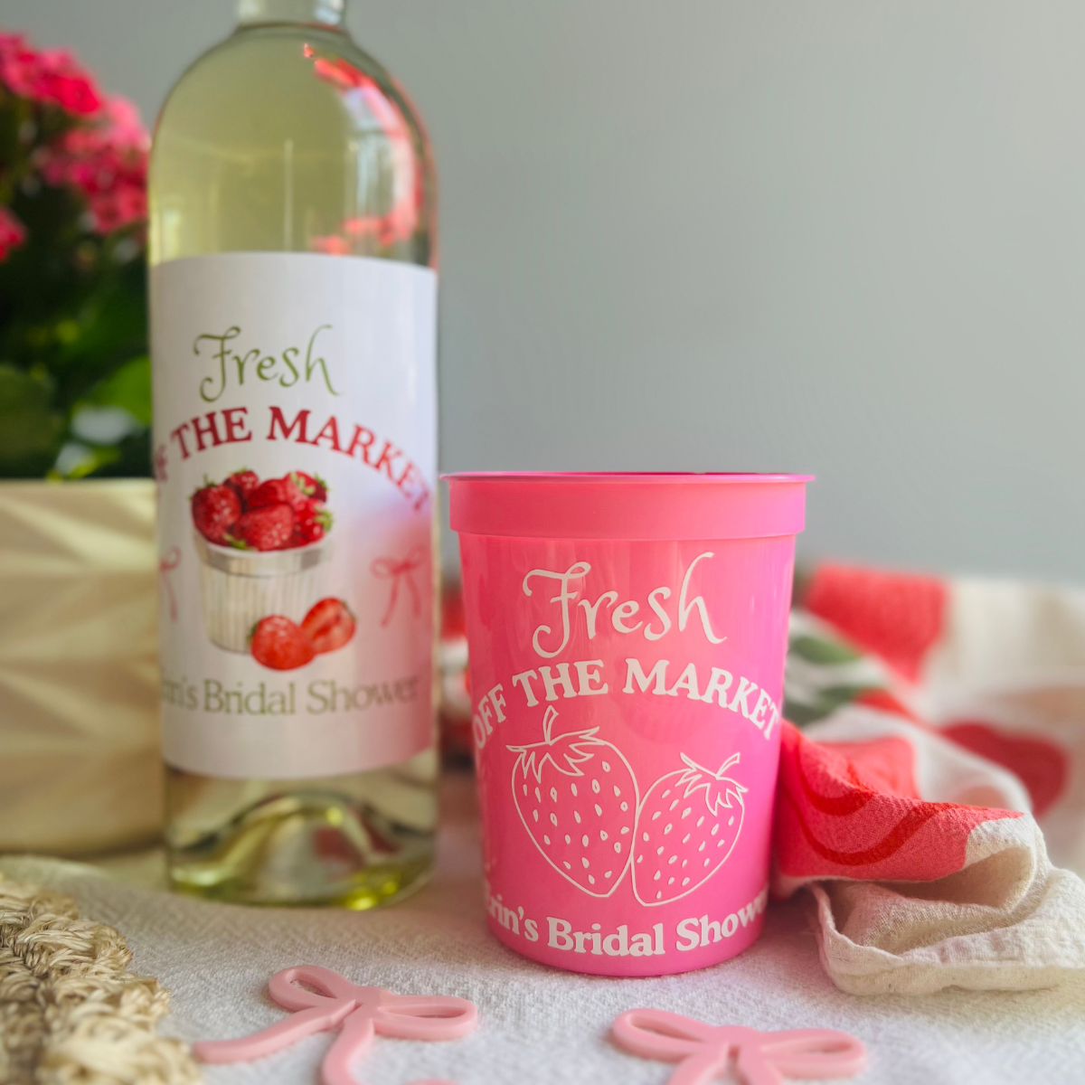 Fresh Off The Market Strawberry Cups | She's Fresh Off The Market Bridal Shower