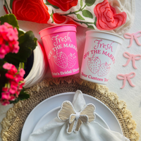 Fresh Off The Market Strawberry Cups | She's Fresh Off The Market Bridal Shower