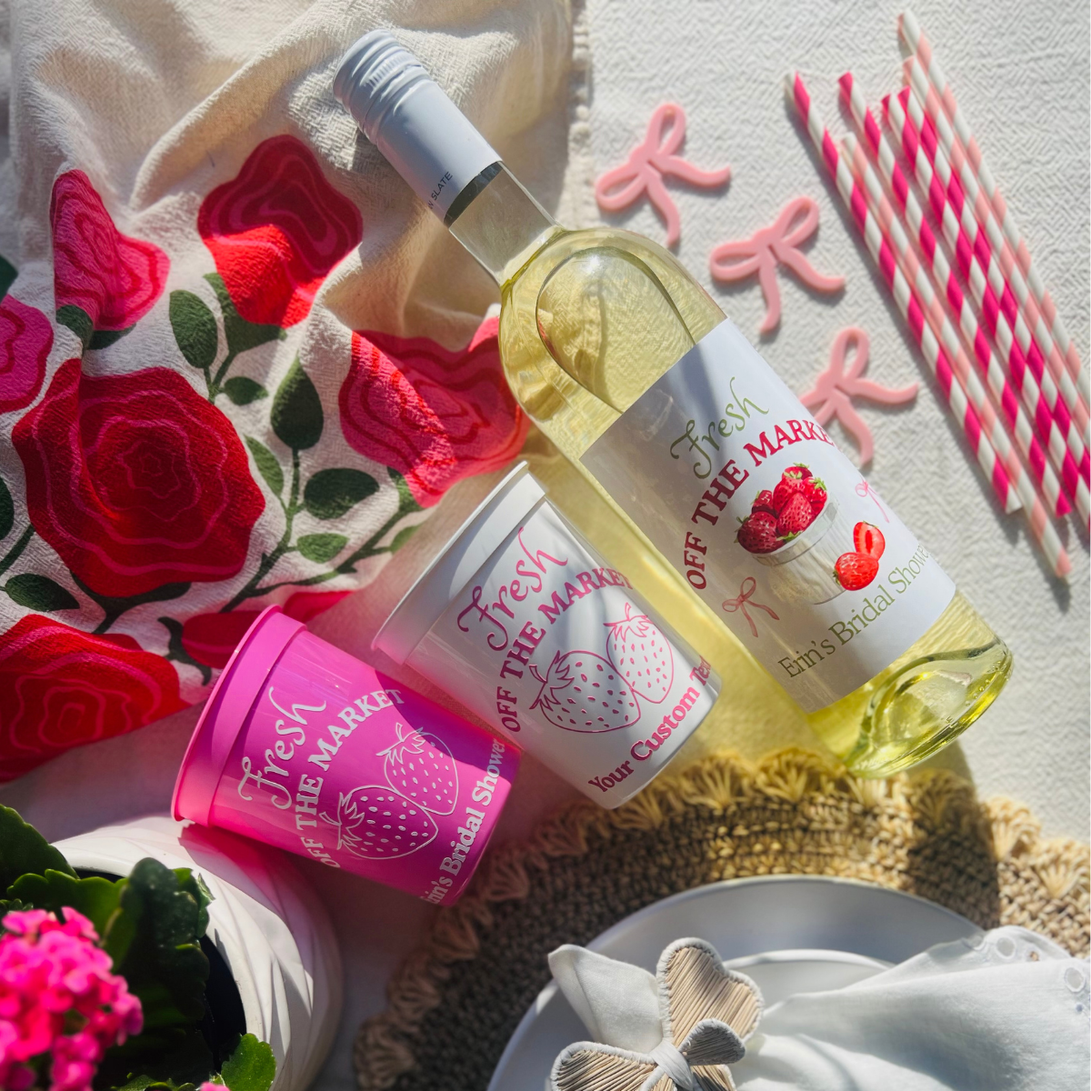 Fresh Off The Market Strawberry Cups | She's Fresh Off The Market Bridal Shower