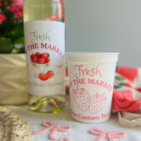 Fresh Off The Market Wine Label, Strawberry Theme | She's Fresh Off The Market Bridal Shower