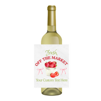 Fresh Off The Market Wine Label, Strawberry Theme | She's Fresh Off The Market Bridal Shower