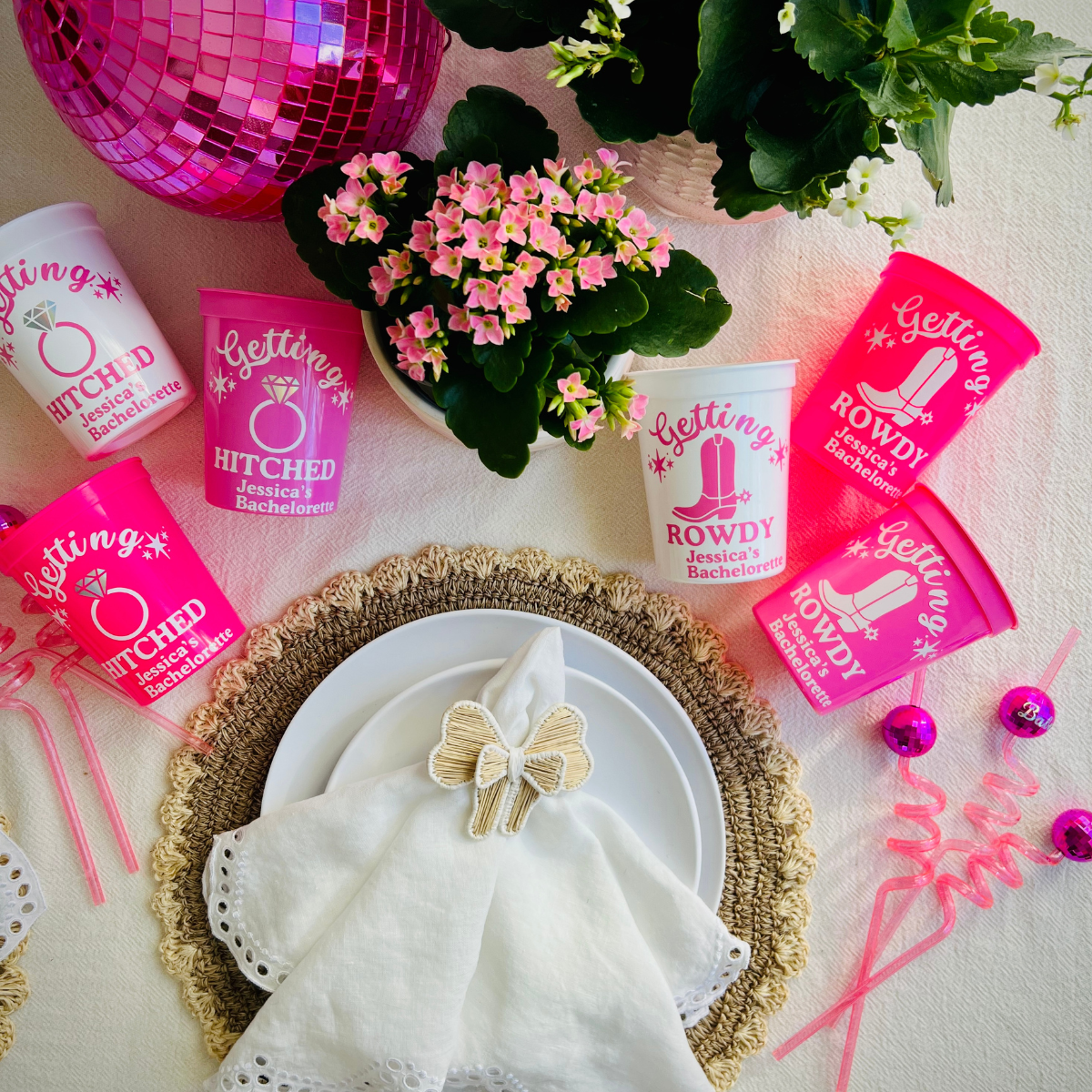 Getting Hitched Disco Cowgirl Customizable Stadium Cup | Last Rodeo Bachelorette | Bride's Last Ride