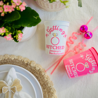 Getting Hitched Disco Cowgirl Customizable Stadium Cup | Last Rodeo Bachelorette | Bride's Last Ride