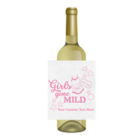 Girls Gone Mild Large Wine Label, Pink Font