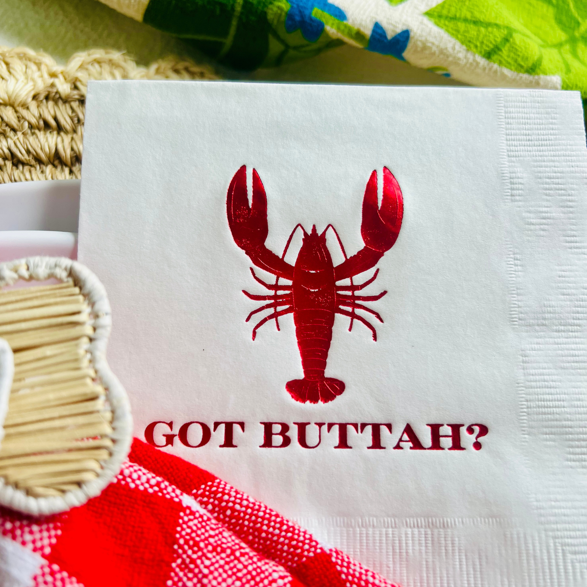 Got Buttah? Lobster Paper Cocktail Napkins | Maine Lobster | Nantucket Décor