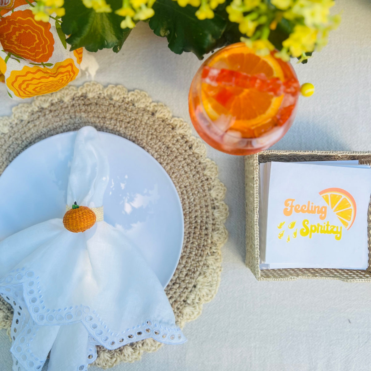Handwoven Orange/Pumpkin Napkin Ring