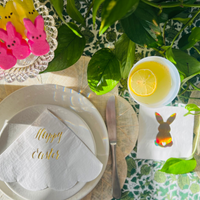 Easter Bunny Holographic Cocktail Paper Beverage Napkin