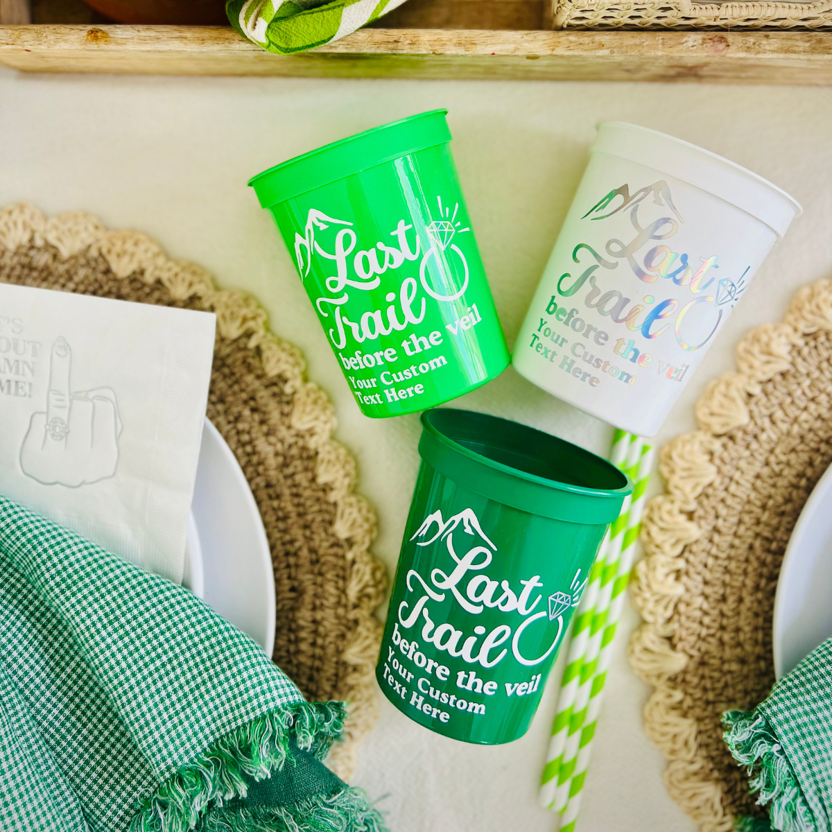 Last Trail Before The Veil Bachelorette 16oz Stadium Cups