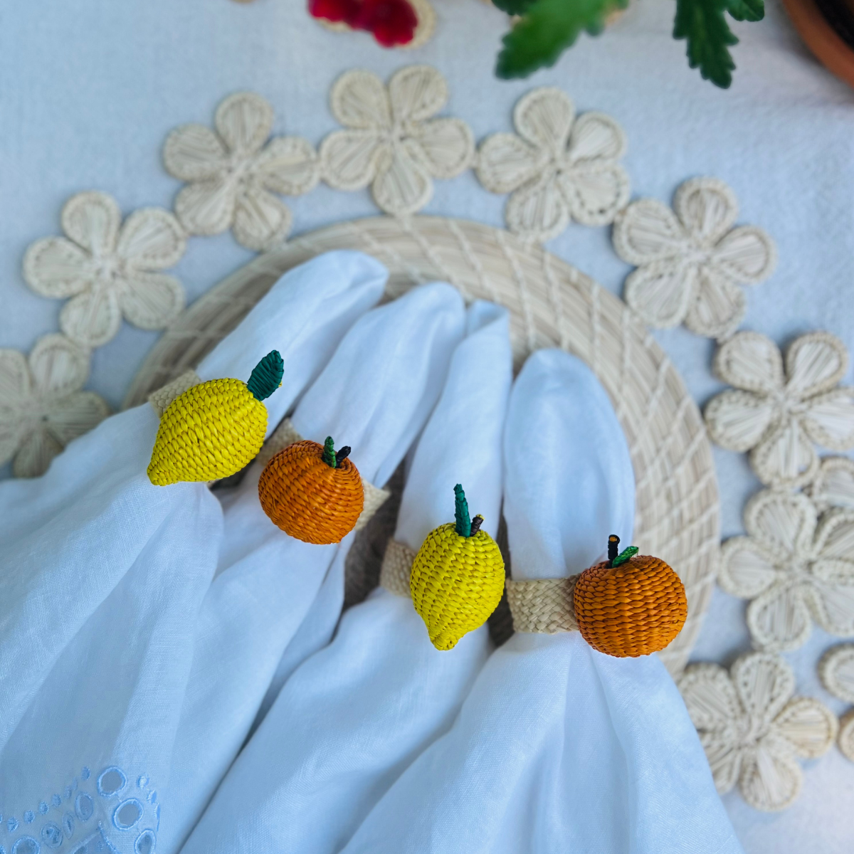 Handwoven Orange/Pumpkin Napkin Ring
