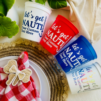Let's Get Nauti Customizable Stadium Cups | Let's Get Nauti Bachelorette | Bride's Last Sail