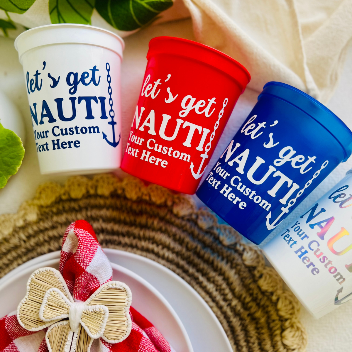 Let's Get Nauti Customizable Stadium Cups | Let's Get Nauti Bachelorette | Bride's Last Sail