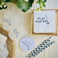 Let's Get Nauti Cocktail Paper Beverage Napkins For Nautical Parties and Bachelorettes