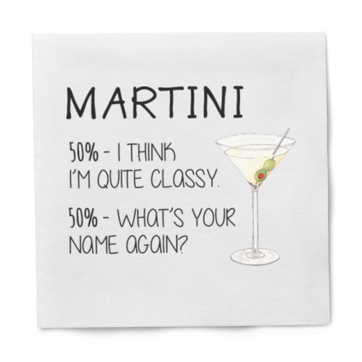 Martini Cocktail Paper Beverage Napkins