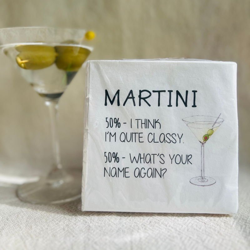 Martini Cocktail Paper Beverage Napkins