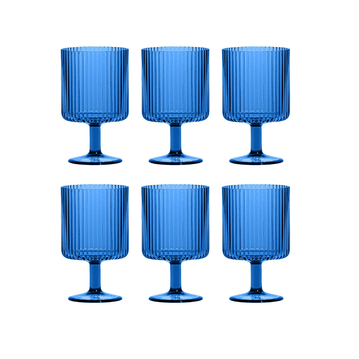 Mesa Stacking Acrylic Wine Goblet, Cobalt Blue