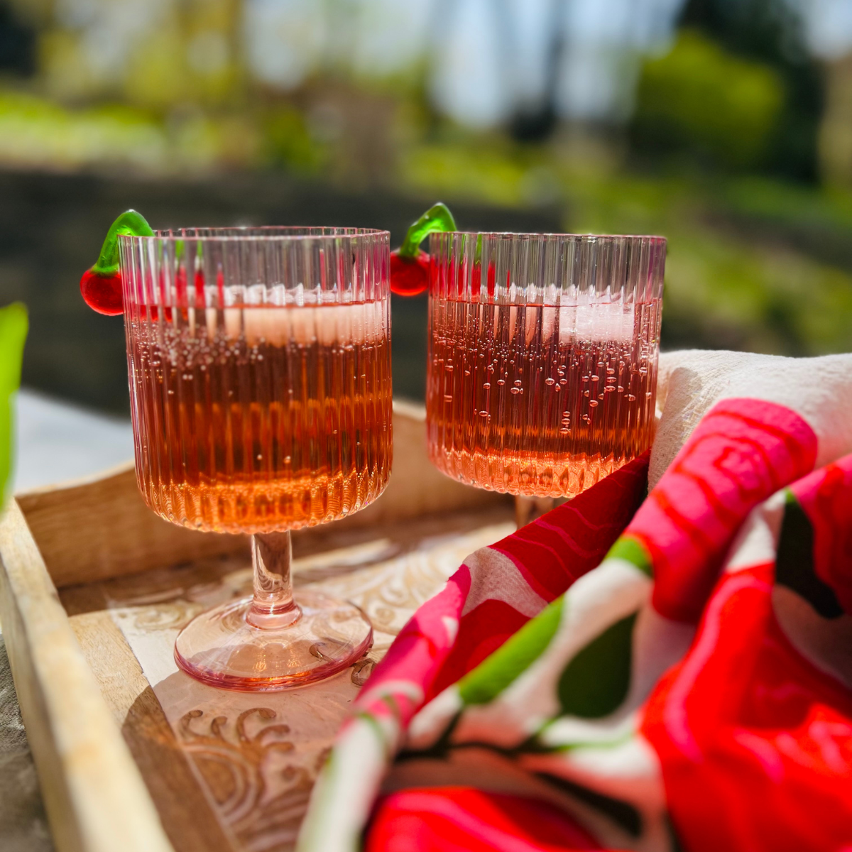 Mesa Stacking Acrylic Wine Goblet, Pink