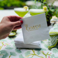 OMG! We're Engaged Cocktail Paper Beverage Napkins, Gold