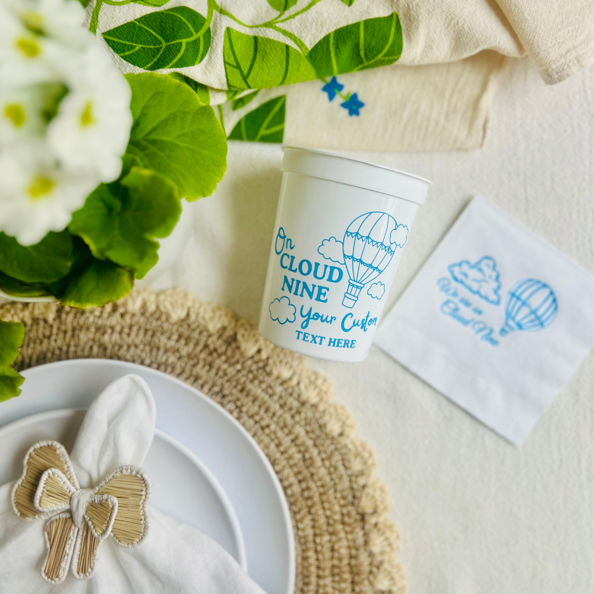On Cloud Nine Baby Shower Cups | Customizable Baby Shower Cups | We Are On Cloud Nine Theme