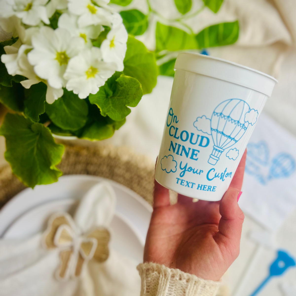 On Cloud Nine Baby Shower Cups | Customizable Baby Shower Cups | We Are On Cloud Nine Theme