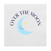 Over the Moon Baby Shower Cocktail Paper Beverage Napkins, Navy Font
